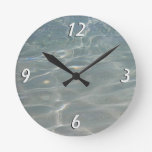 Caribbean Water Abstract Blue Nature Round Clock