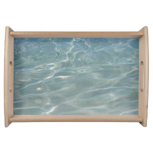 Caribbean Water Abstract Blue Nature Serving Tray
