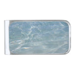 Caribbean Water Abstract Blue Nature Silver Finish Money Clip