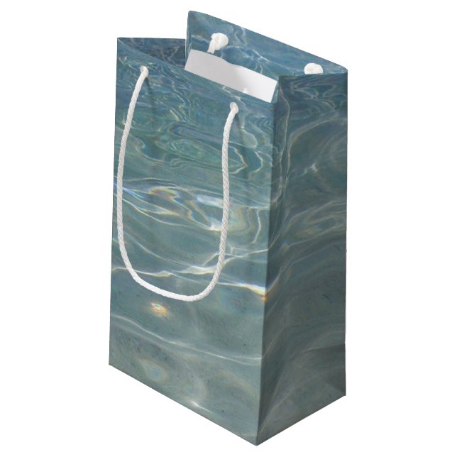 Caribbean Water Abstract Blue Nature Small Gift Bag (Back Angled)