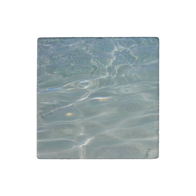 Caribbean Water Abstract Blue Nature Stone Magnet (Front)