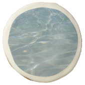 Caribbean Water Abstract Blue Nature Sugar Cookie (Front)