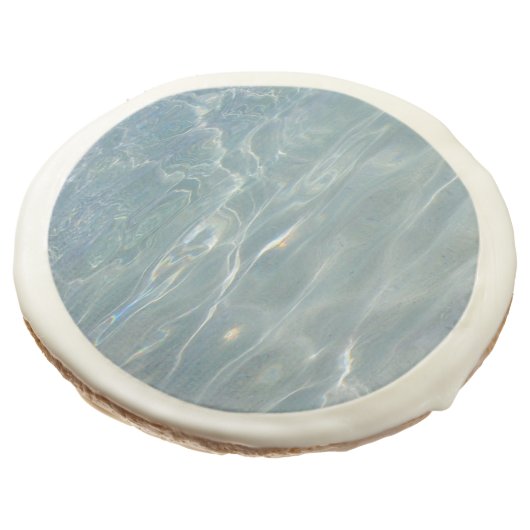 Caribbean Water Abstract Blue Nature Sugar Cookie (Angled)