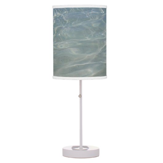 Caribbean Water Abstract Blue Nature Table Lamp (Front)