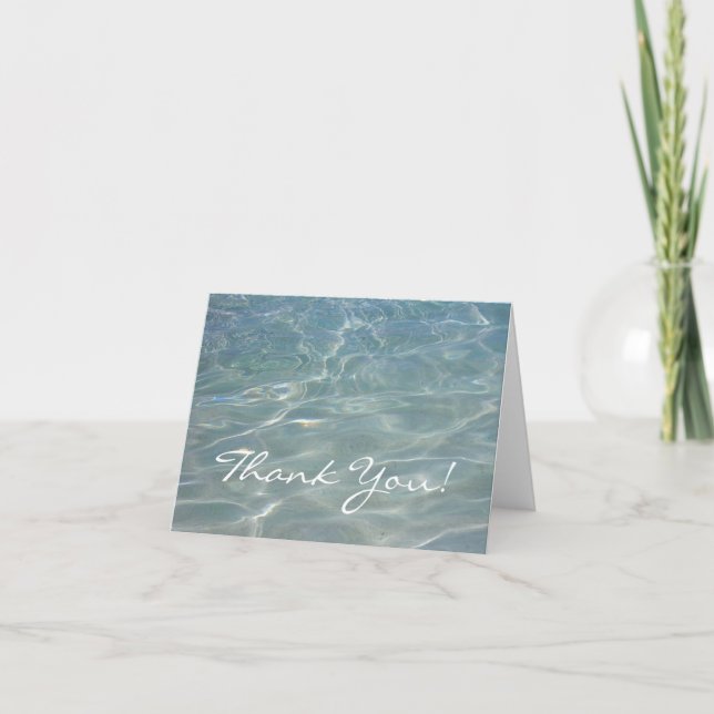 Caribbean Water Abstract Blue Nature Thank You Card (Front)