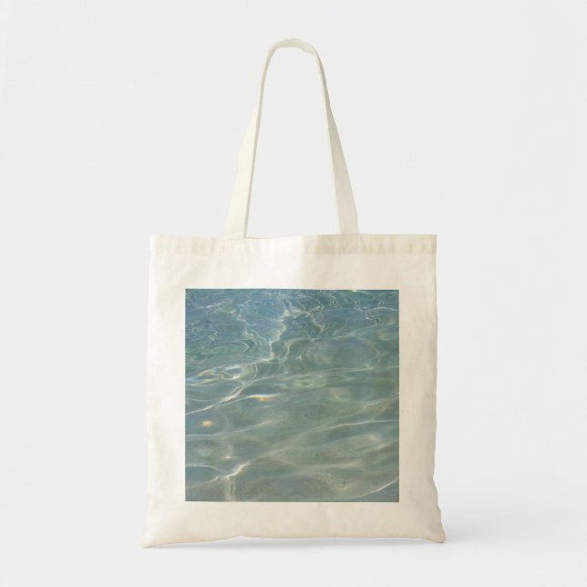 Caribbean Water Abstract Blue Nature Tote Bag (Front)