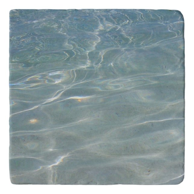 Caribbean Water Abstract Blue Nature Trivet (Front)