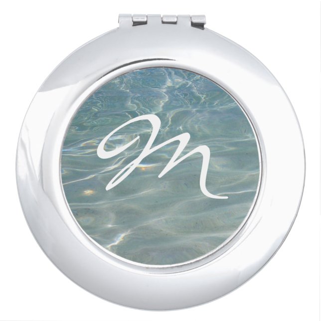 Caribbean Water Abstract Blue Nature Vanity Mirror (Front)