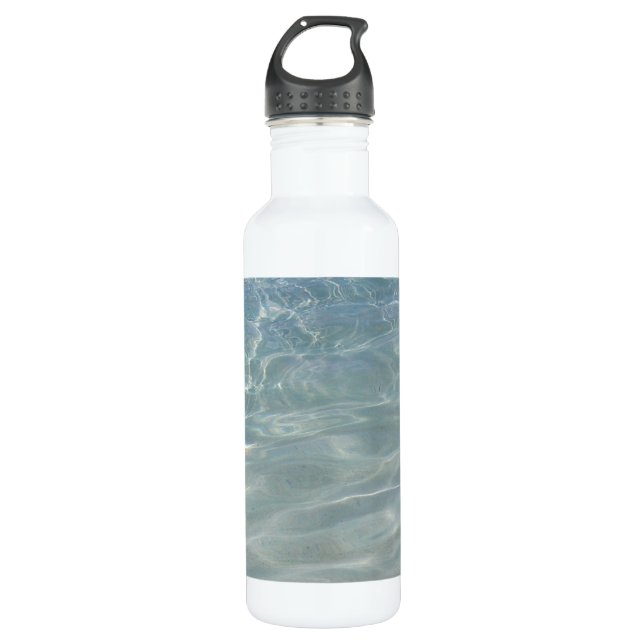 Caribbean Water Abstract Blue Nature Water Bottle (Front)