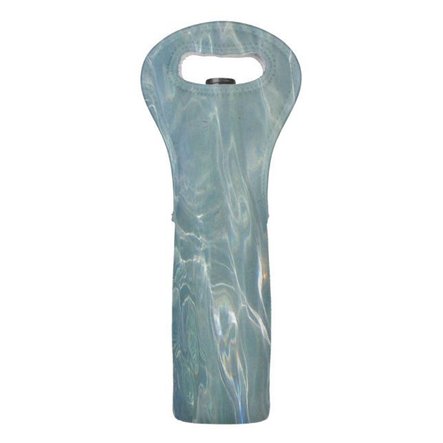 Caribbean Water Abstract Blue Nature Wine Bag (Front)