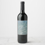 Caribbean Water Abstract Blue Nature Wine Label