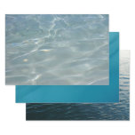 Caribbean Water Abstract Blue Nature Wrapping Paper Sheets