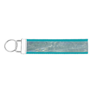 Caribbean Water Abstract Blue Nature Wrist Keychain