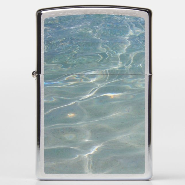 Caribbean Water Abstract Blue Nature Zippo Lighter (Front)