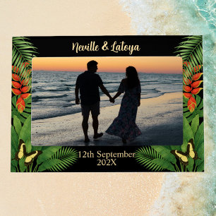 Caribbean Wedding Tropical Jungle Magnetic Frame