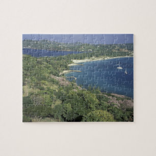 Caribbean, West Indies, St. Lucia. View of Jigsaw Puzzle