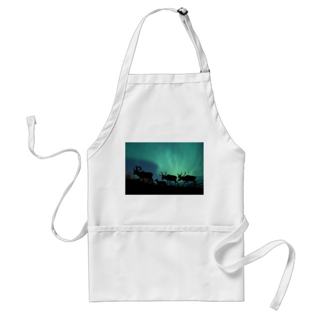 Caribou and Northern Lights Adult Apron (Front)