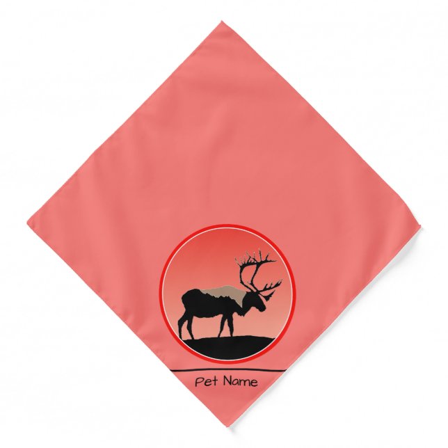 Caribou at Sunset  - Original Wildlife Art Bandana (Front)