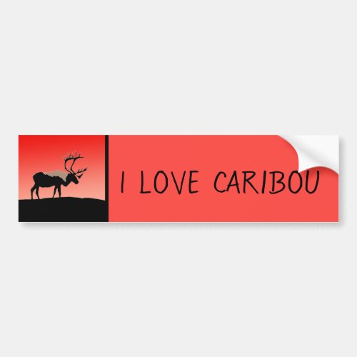 Caribou at Sunset  _ Original Wildlife Art Bumper Sticker