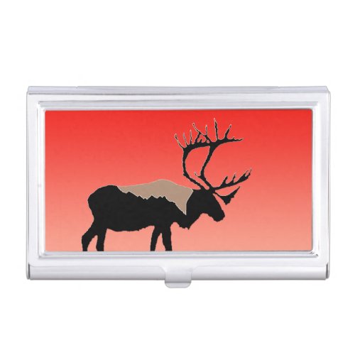 Caribou at Sunset  _ Original Wildlife Art Business Card Case