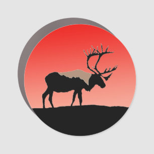 Caribou at Sunset - Original Wildlife Art Car Magnet