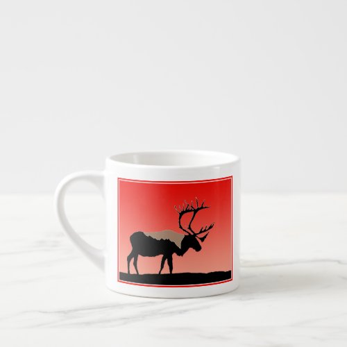 Caribou at Sunset  _ Original Wildlife Art Espresso Cup