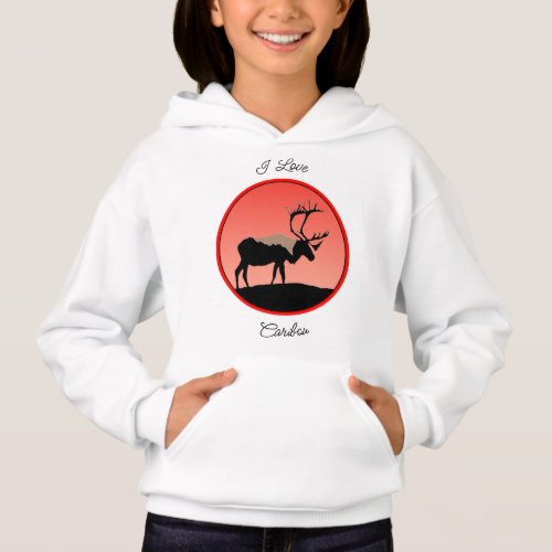 Caribou at Sunset  _ Original Wildlife Art Hoodie