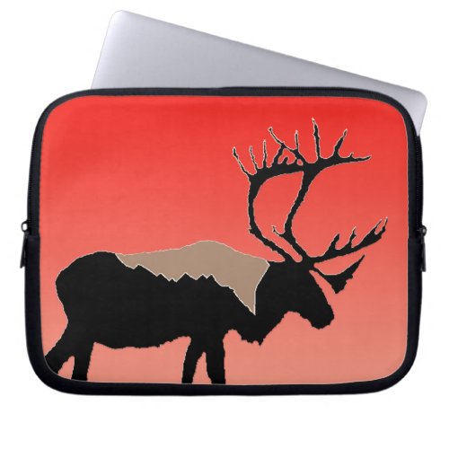 Caribou at Sunset  _ Original Wildlife Art Laptop Sleeve