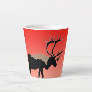Caribou at Sunset - Original Wildlife Art Latte Mug
