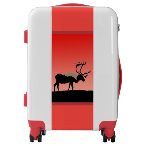 Caribou at Sunset  _ Original Wildlife Art Luggage