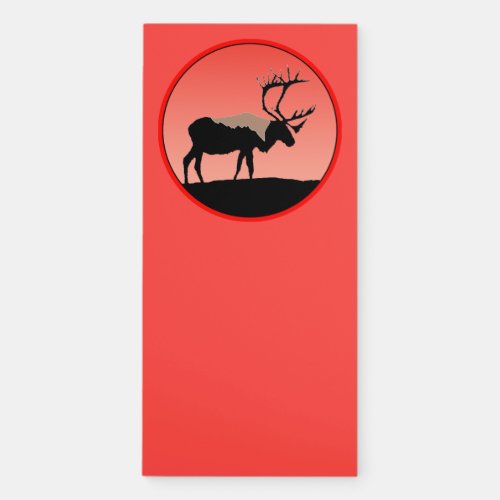 Caribou at Sunset  _ Original Wildlife Art Magnetic Notepad