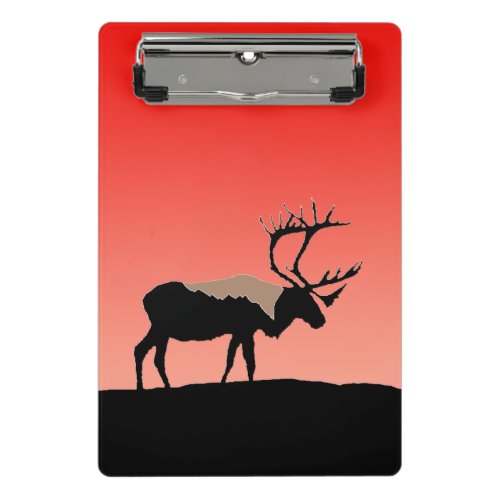 Caribou at Sunset  _ Original Wildlife Art Mini Clipboard