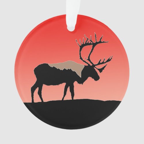 Caribou at Sunset  _ Original Wildlife Art Ornament