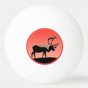 Caribou at Sunset - Original Wildlife Art Ping Pong Ball