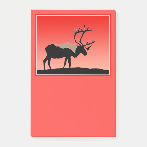 Caribou at Sunset  _ Original Wildlife Art Post_it Notes