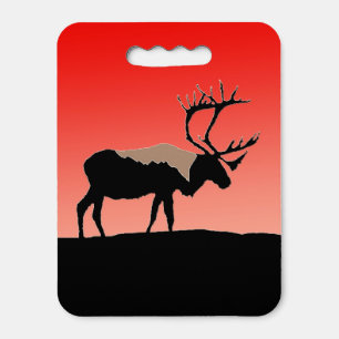 Caribou at Sunset - Original Wildlife Art Seat Cushion