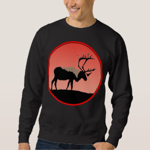 Caribou at Sunset  - Original Wildlife Art Sweatshirt