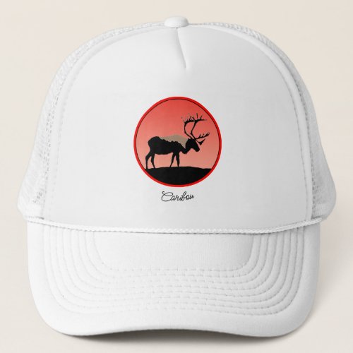 Caribou at Sunset  _ Original Wildlife Art Trucker Hat