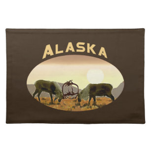 Caribou Duel - Alaska Cloth Placemat