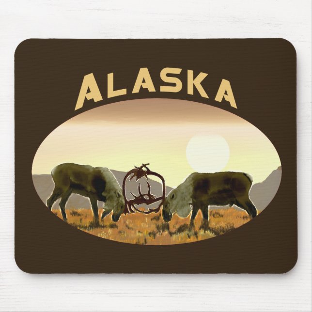 Caribou Duel - Alaska Mouse Pad (Front)