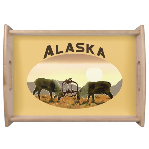 Caribou Duel _ Alaska Serving Tray