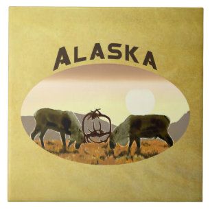 Caribou Duel - Alaska Tile