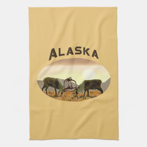 Caribou Duel _ Alaska Towel