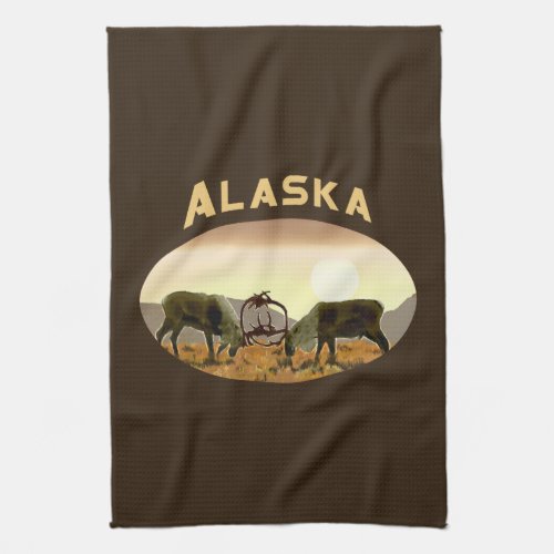 Caribou Duel _ Alaska Towel