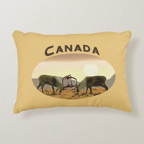 Caribou Duel _ Canada Accent Pillow