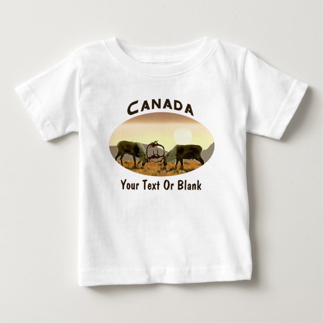Caribou Duel - Canada Baby T-Shirt (Front)