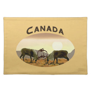 Caribou Duel - Canada Cloth Placemat