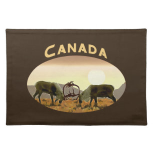 Caribou Duel - Canada Cloth Placemat