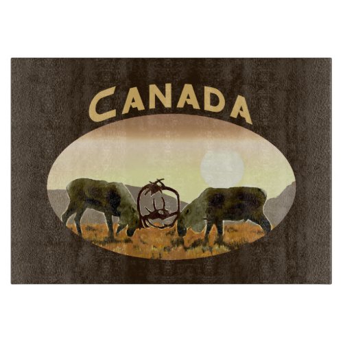 Caribou Duel _ Canada Cutting Board