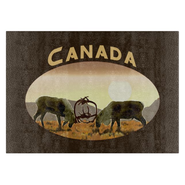 Caribou Duel - Canada Cutting Board (Front)